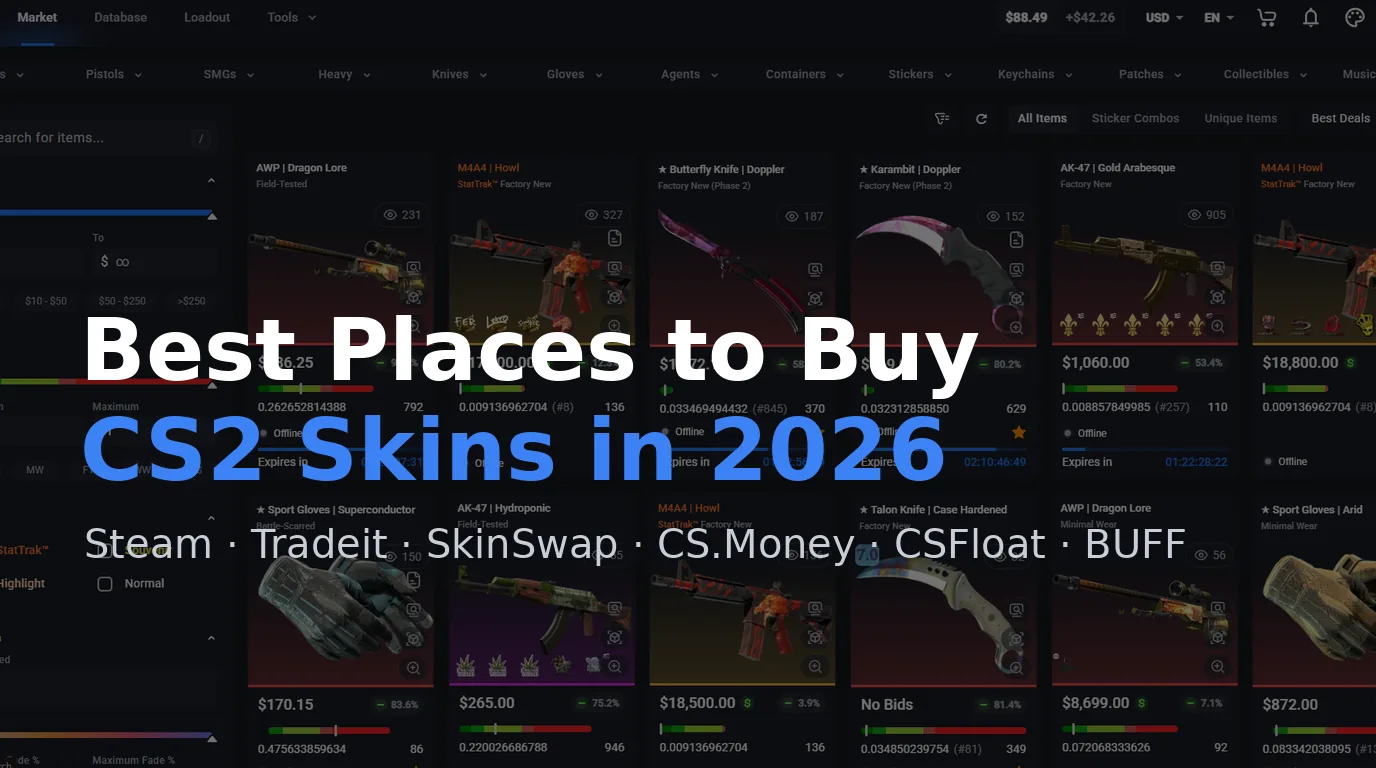 Best Place to Buy CS2 Skins in 2026 — 6 Marketplaces Compared